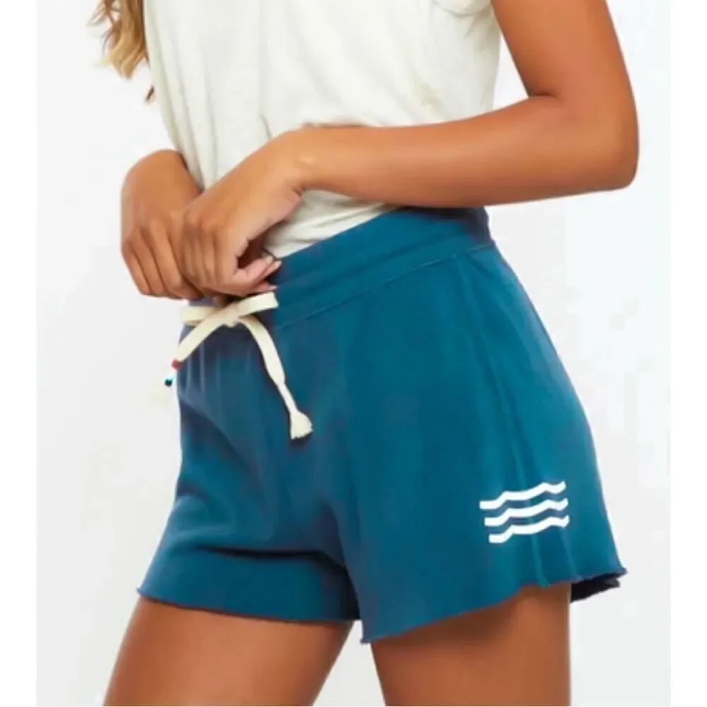 Sol Angeles Essential Cut off Shorts Sweatshorts , ocean blue, small, $114 B3